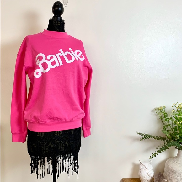 Mattel Tops - Barbie Mattel Sweatshirt, Pink Logo Sz L NWT